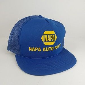 Vintage Foam Napa Auto Parts Mesh Back Trucker Snapback Hat Blue Cap